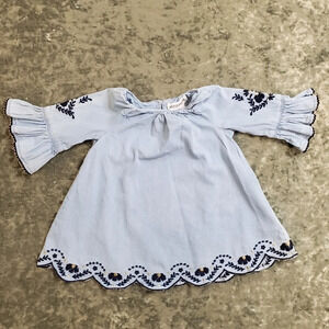 Artisan NY Blue Embroidered Dress